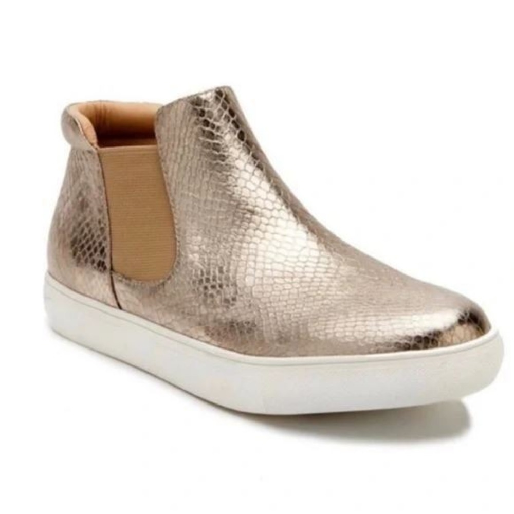Coconuts by Matisse Harlan Rose Gold Snake print Chelsea Booties boots sneakers‎